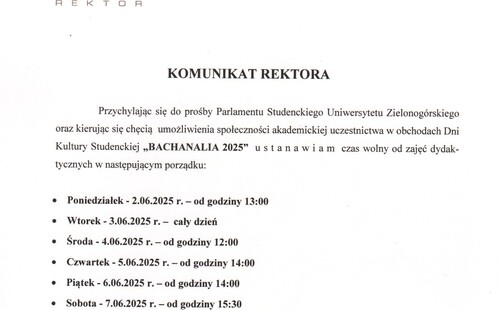 Godziny Rektorskie - Bachanalia 2025